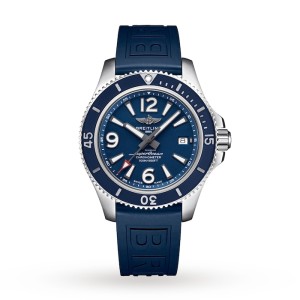 Breitling Superocean Men Automatic Blue Rubber Watch A17366D81C1S2