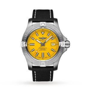 Breitling Avenger Men Automatic Yellow Leather Watch A17319101I1X2