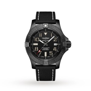 Breitling Avenger Men Automatic Black Leather Watch V17319101B1X2