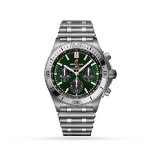 Breitling Chronomat Men Automatic Green Stainless Steel Watch AB01343A1L1A1