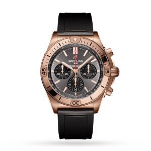 Breitling Chronomat Men Automatic Grey Rubber Watch RB0134101B1S1