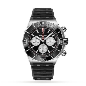 Breitling Chronomat Men Automatic Black Rubber Watch AB0136251B1S1
