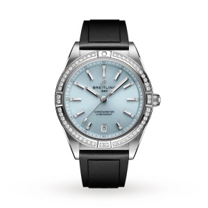Breitling Chronomat Women Automatic Blue Rubber Watch G10380591C1S1