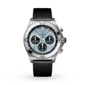 Breitling Chronomat Men Automatic Blue Rubber Watch PB0134101C1S1