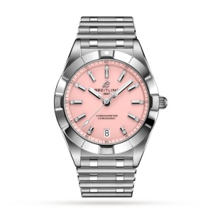 Breitling Chronomat Women Quartz Pink Stainless Steel Watch A77310101K1A1