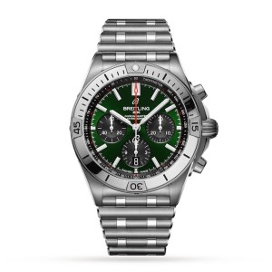Breitling Chronomat Men Automatic Green Stainless Steel Watch AB0134101L1A1