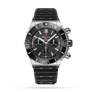 Breitling Chronomat Men Automatic Grey Rubber Watch AB0136251B2S1