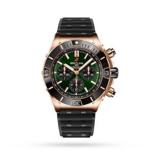 Breitling Chronomat Men Automatic Green Rubber Watch RB01361A1L1S1