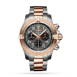 Breitling Avenger Men Automatic Grey Stainless Steel & 18K Red Gold Watch UB01821A1B1U1