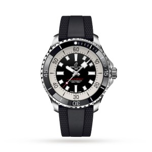 Breitling Superocean Men Automatic Black Rubber Watch A17376211B1S1