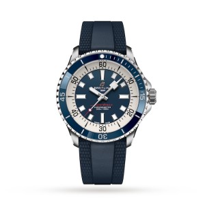 Breitling Superocean Men Automatic Blue Rubber Watch A17375E71C1S1