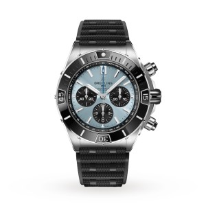 Breitling Chronomat Men Automatic Blue Rubber Watch PB0136251C1S1