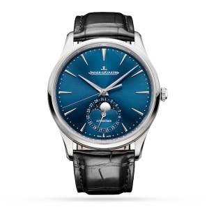 Jaeger-LeCoultre Master Ultra Thin Men Automatic Blue Alligator Watch Q1368480