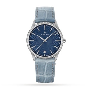 Zenith Elite Women Automatic Blue Leather Watch 16.3200.670/02.C832