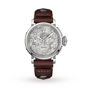 Zenith Pilot Men Automatic Silver Leather Watch 05.2430.4069/17.I011