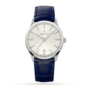 Zenith Elite Men Automatic Silver Leather Watch 03.3100.670/01.C922