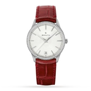 Zenith Elite Women Automatic Silver Leather Watch 16.3200.670/01.C831