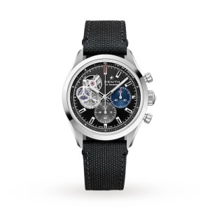Zenith Chronomaster Men Automatic Black Fabric Watch 03.3300.3604/21.C822