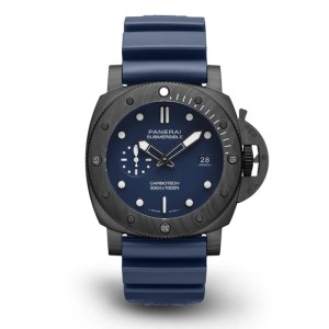 Panerai Submersible Men Automatic Blue Rubber Watch PAM01232