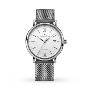 IWC Portofino Men Automatic Silver Milanaise Mesh Bracelet Watch IW356505