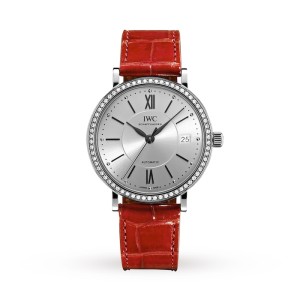 IWC Portofino Women Automatic Silver Leather Watch IW458109