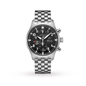 IWC Pilot Men Automatic Black Stainless Steel Watch IW377710