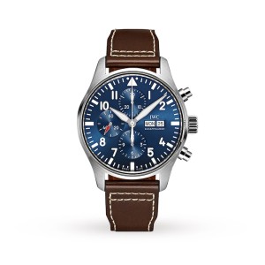 IWC Pilot Men Automatic Blue Leather Watch IW377714