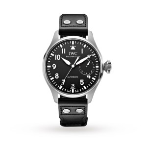 IWC Pilot Men Automatic Black Leather Watch IW501001
