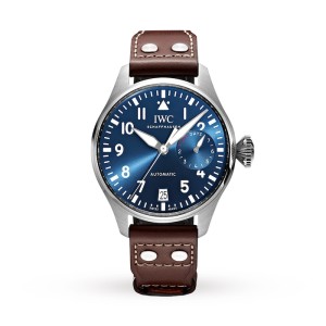 IWC Pilot Men Automatic Blue Leather Watch IW501002