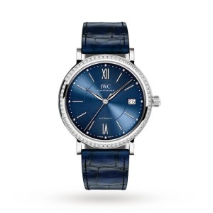 IWC Portofino Women Automatic Blue Leather Watch IW458111