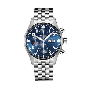 IWC Pilot Men Automatic Blue Stainless Steel Watch IW377717