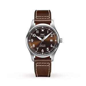 IWC Pilot Men Automatic Brown Leather Watch IW327003