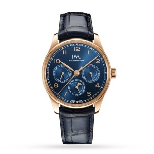 IWC Portugieser Men Automatic Blue Leather Watch IW344205