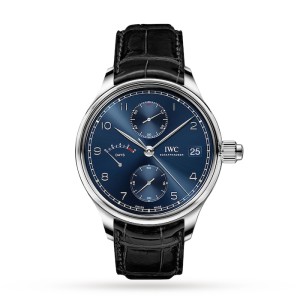 IWC Portugieser Men Automatic Blue Leather Watch IW515301
