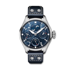 IWC Pilot Men Automatic Blue Leather Watch IW503605