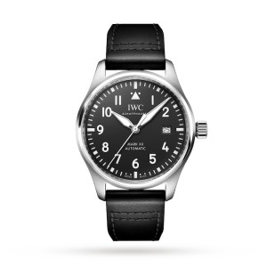 IWC Pilot Men Automatic Black Leather Watch IW328201