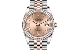 Rolex Datejust 36 Oyster 36 mm Oystersteel Everose gold and diamonds 126281RBR