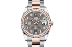 Rolex Datejust 36 Oyster 36 mm Oystersteel Everose gold and diamonds 126281RBR