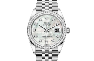 Rolex Datejust 36 Oyster 36 mm Oystersteel white gold and diamonds 126284RBR