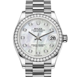 Rolex Datejust 31 Oyster 31 mm white gold and diamonds 278289RBR